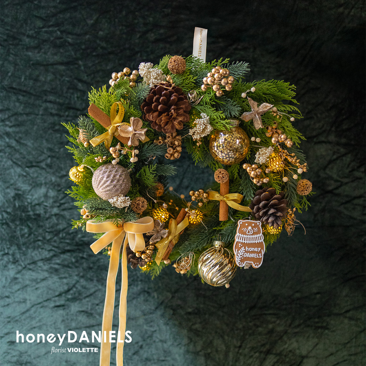 暖銅棕・聖誕花圈【 12/10依序出貨 】