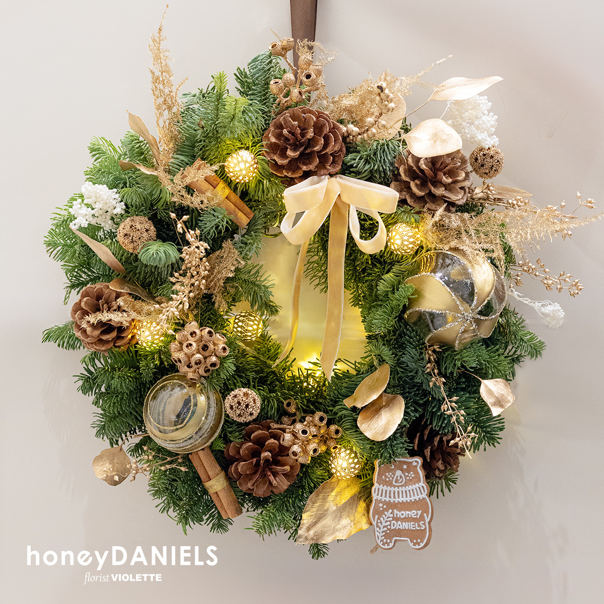 鎏光・聖誕花圈（全諾貝松限定）【 12/8依序出貨 】